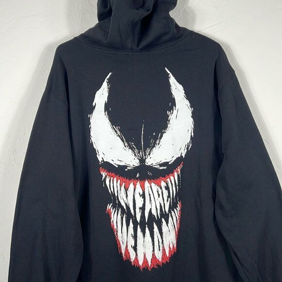 🔥🔥 “NWT” MARVEL VENOM Spider-Man Puff Print Graphic Hoodie Sweatshirt Sz 2XL - Picture 7 of 9
